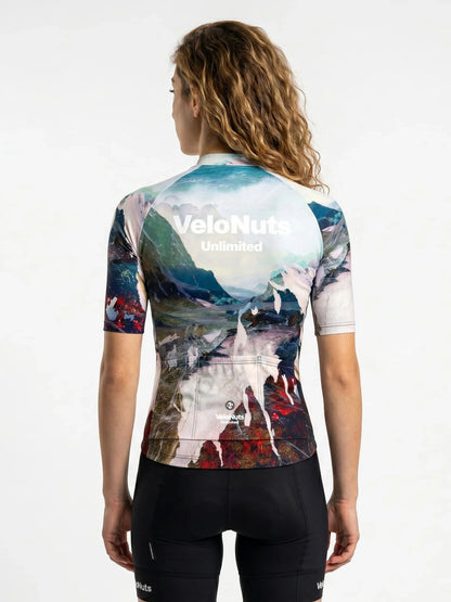 ROCKBROS dames fietsshirt Terrain Blocks ademend wielershirt Alpine Fracture