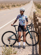 ROCKBROS dames fietsshirt Biolume Garden ademend wielershirt Glitch Bloom