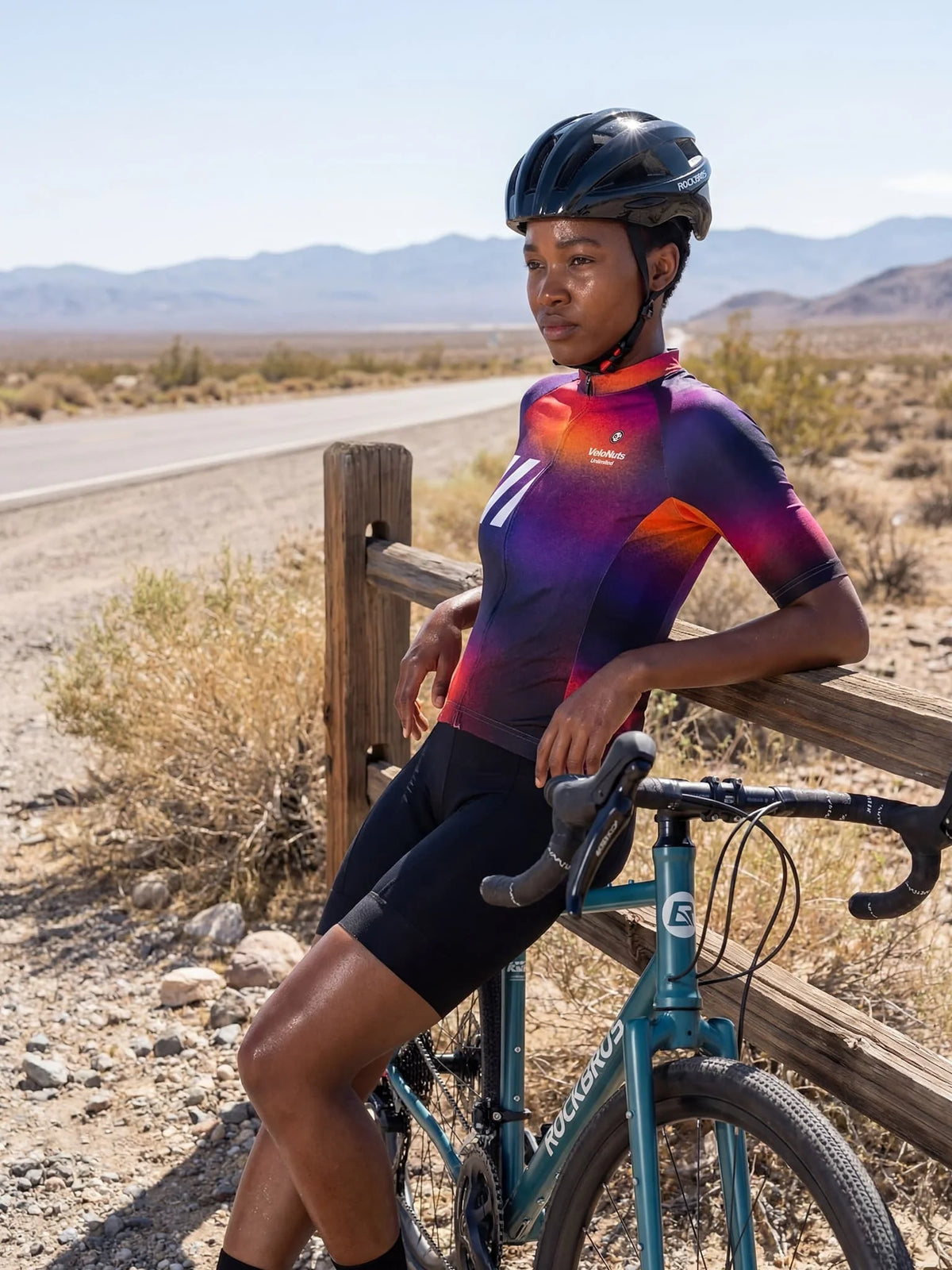 ROCKBROS dames fietsshirt Aura Fade ademend wielershirt Solar Dusk