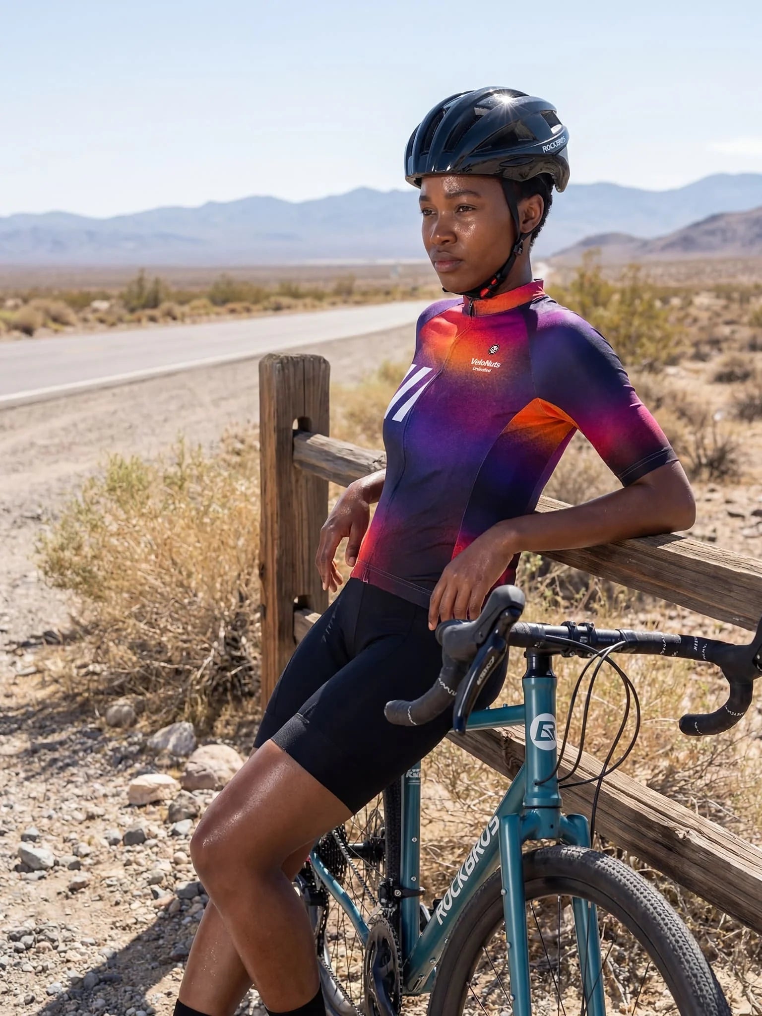 ROCKBROS dames fietsshirt Aura Fade ademend wielershirt Solar Dusk