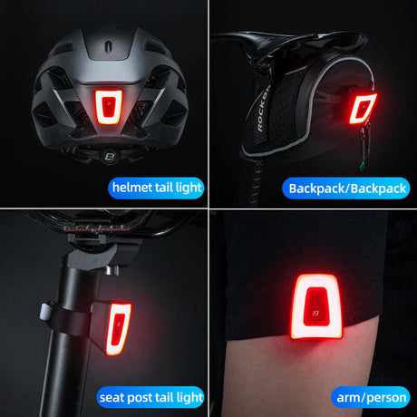 ROCKBROS helm achterlicht usb oplaadbaar led super helder waarschuwingslicht