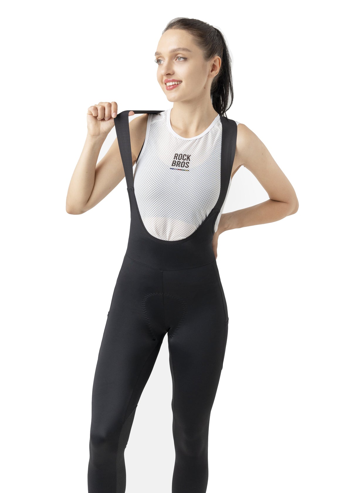 Road-to-Sky dames lange fietsbroek met bretels