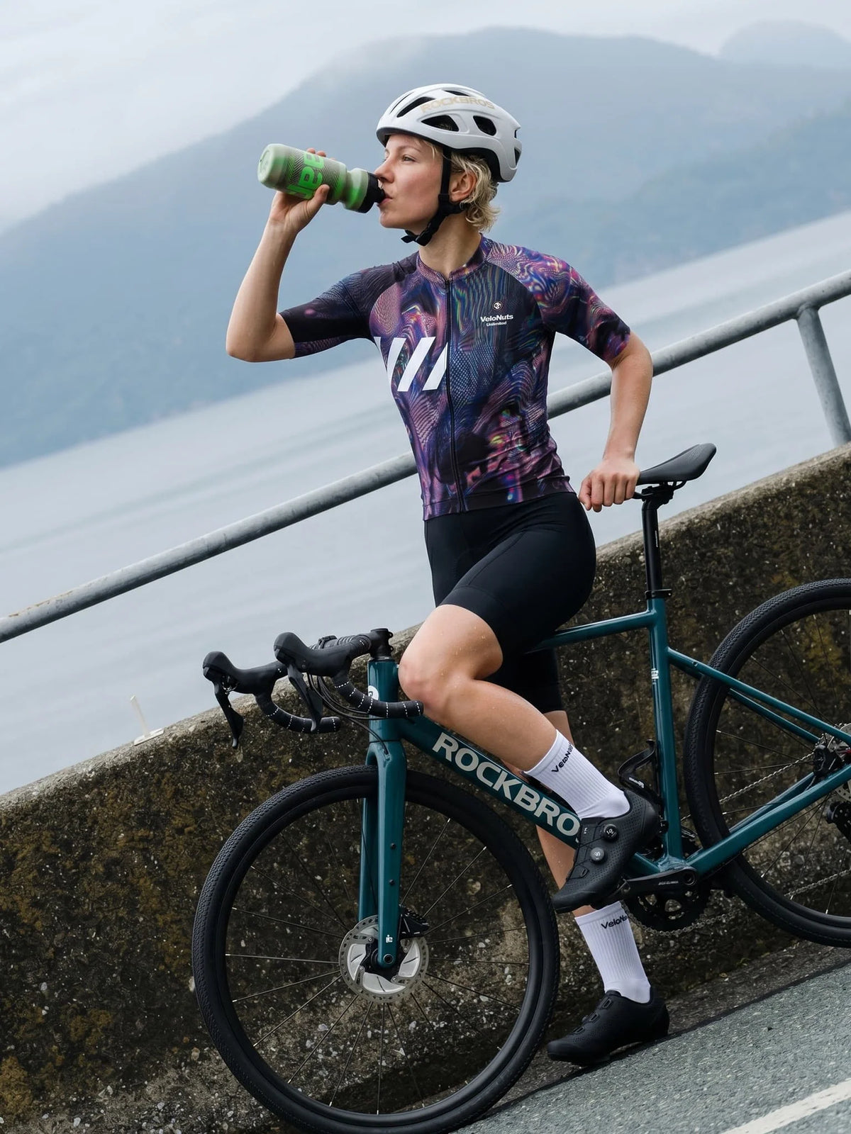 ROCKBROS dames fietsshirt Neon Condense ademend wielershirt Psywave Mirage