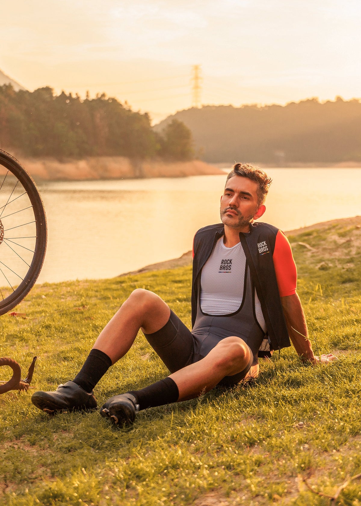 Road-to-Sky heren fietsbroek met bretels