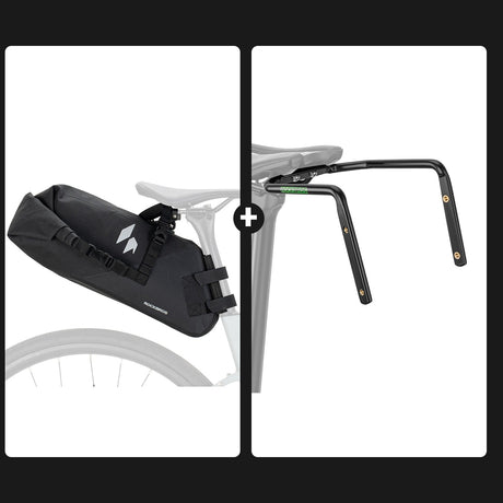 Waterdichte bikepacking zadeltas 13 L met stabilisator