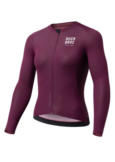 ROCKBROS dames lange mouw fietsshirt road-to-sky#Donkerpaars
