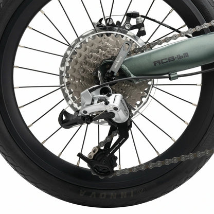 16 Inch Folding Bike 9 Speed #Color_Green