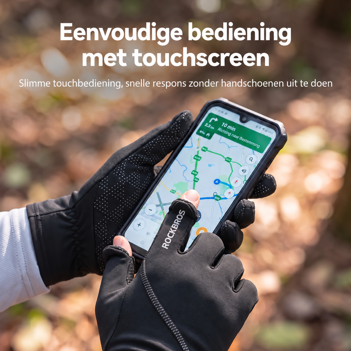 Windwerende fietshandschoenen met fleecevoering - afbeelding 4