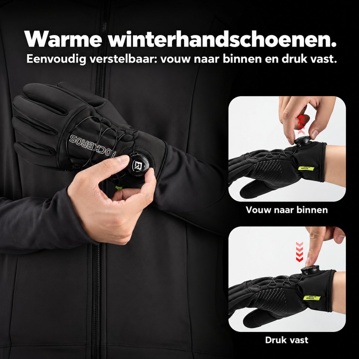 Thermische fietshandschoenen met fleecevoering - afbeelding 3