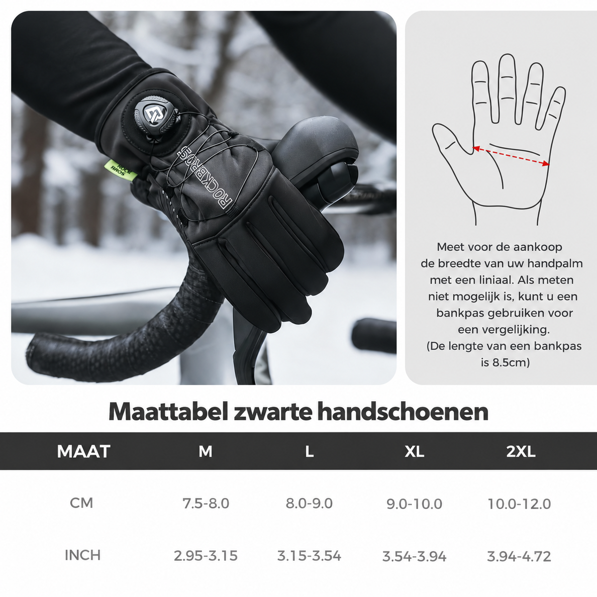 Thermische fietshandschoenen met fleecevoering - afbeelding 6