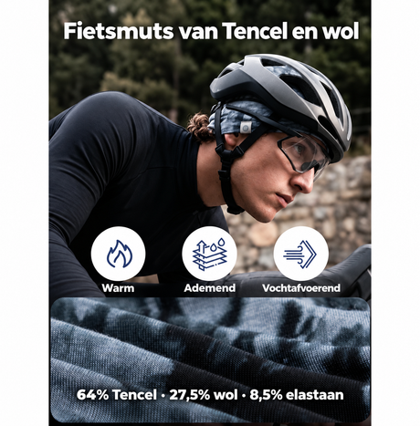 Fietsmuts van Tencel en wol