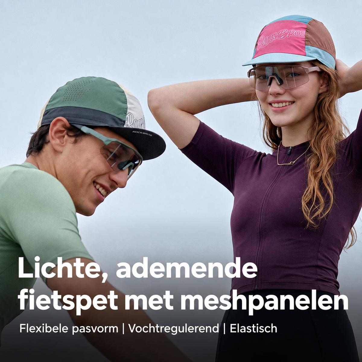 Lichte ademende fietspet met meshpanelen - afbeelding 6