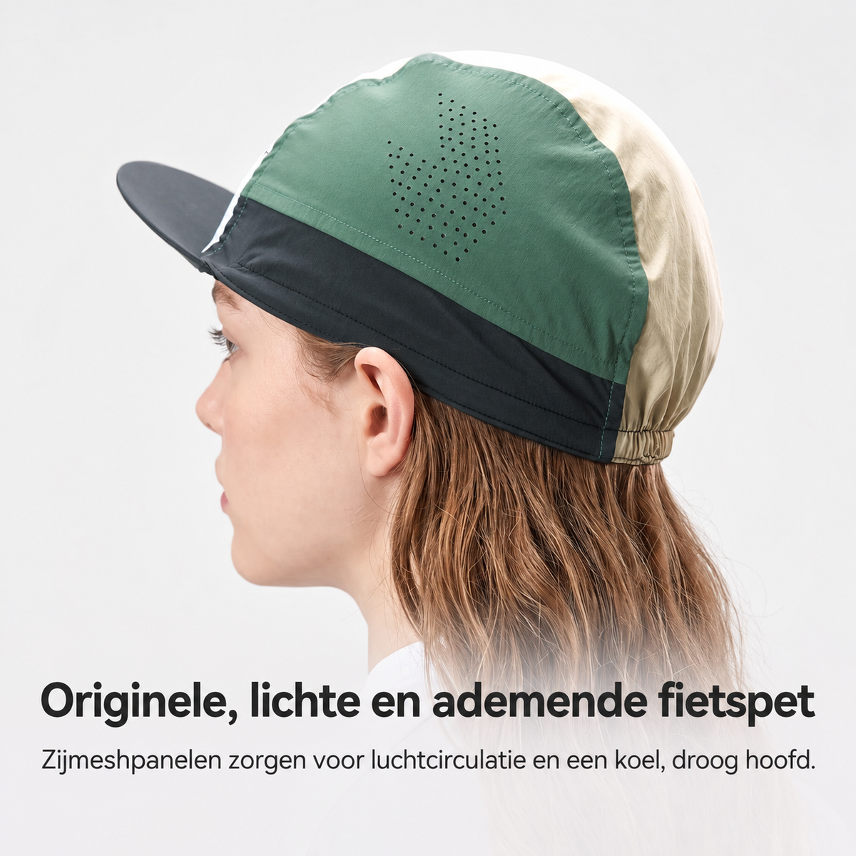 Lichte ademende fietspet met meshpanelen - afbeelding 8