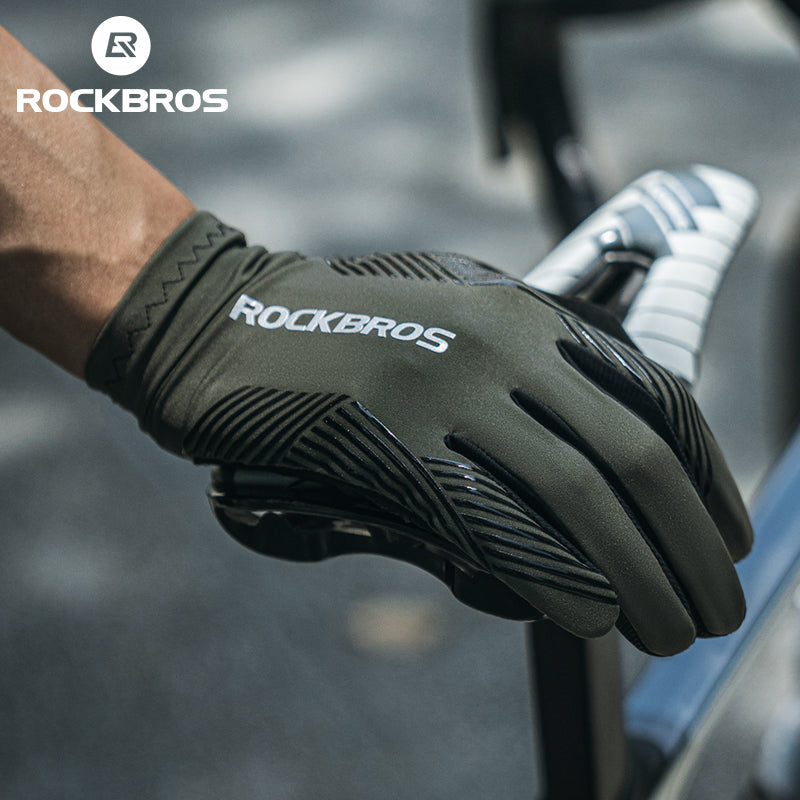 Lange MTB-fietshandschoenen met SBR-padding en touchscreen