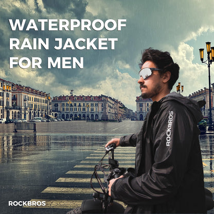 Reflective cycling rain jacket unisex windproof waterproof coat