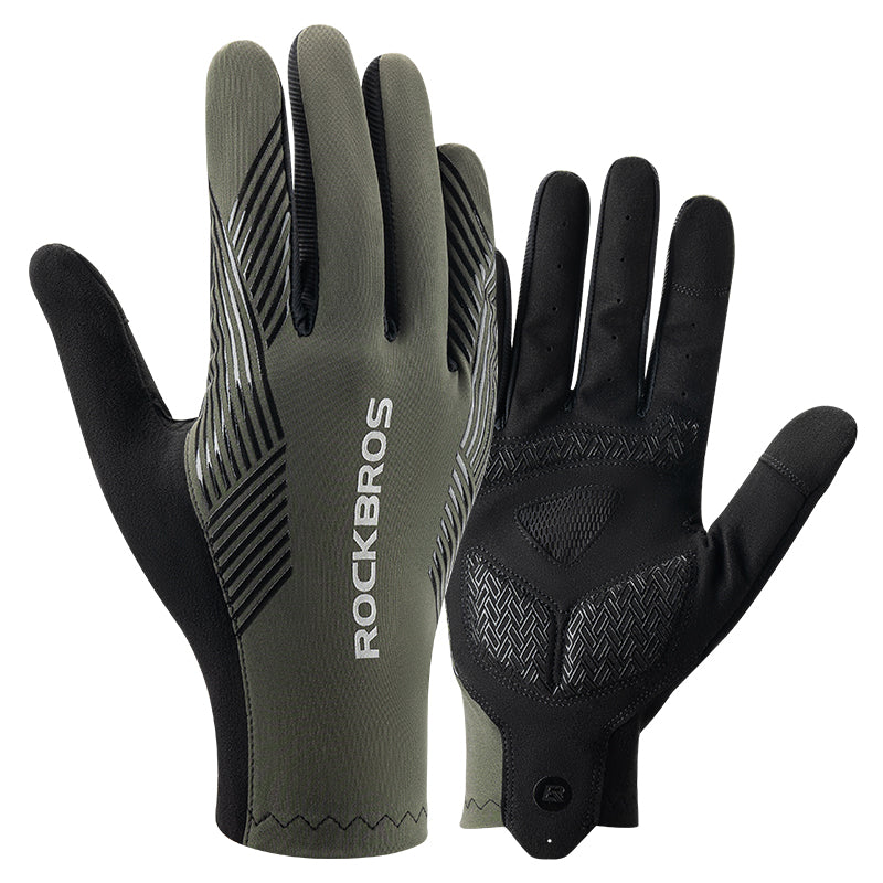 Lange MTB-fietshandschoenen met SBR-padding en touchscreen