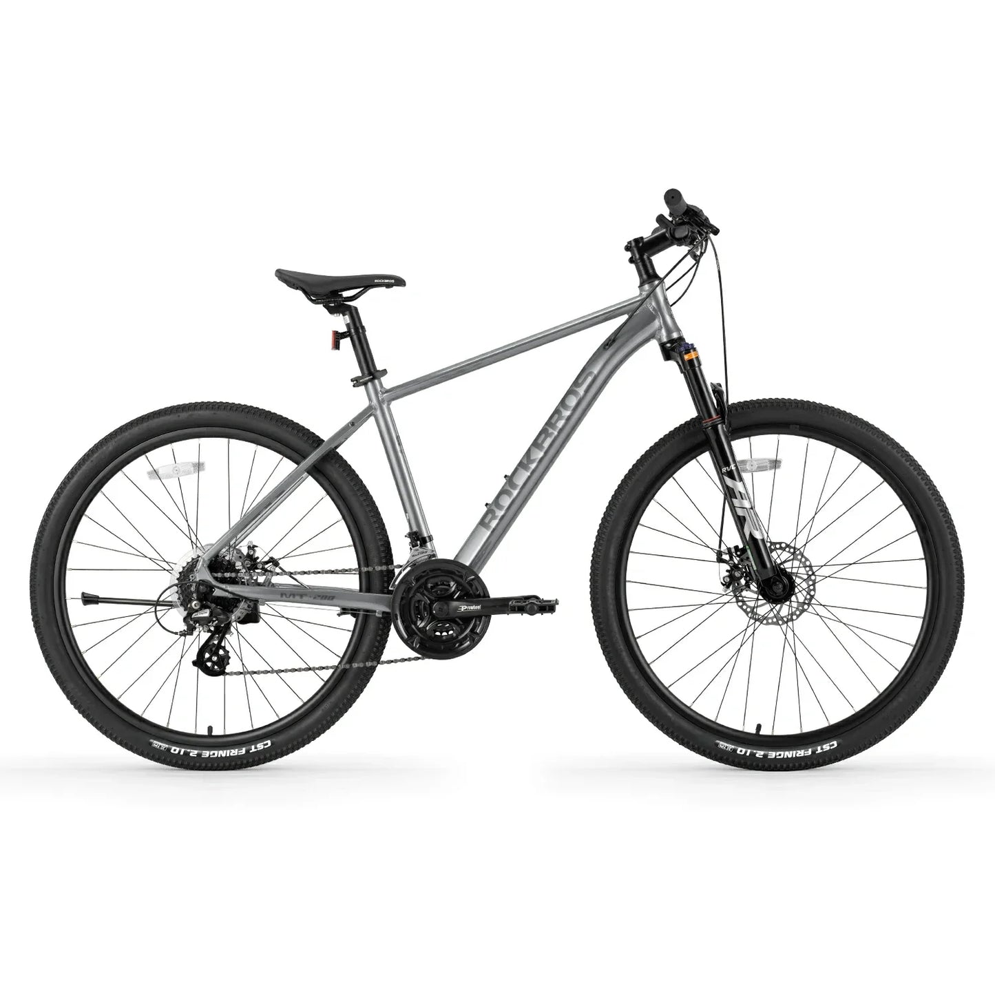 Hydraulic disc brake system on ROCKBROS MT200 mountain bike.
#color_silver