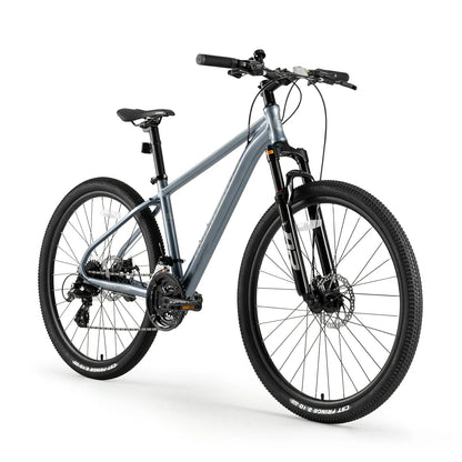 Hydraulic disc brake system on ROCKBROS MT200 mountain bike.
#color_steel blue