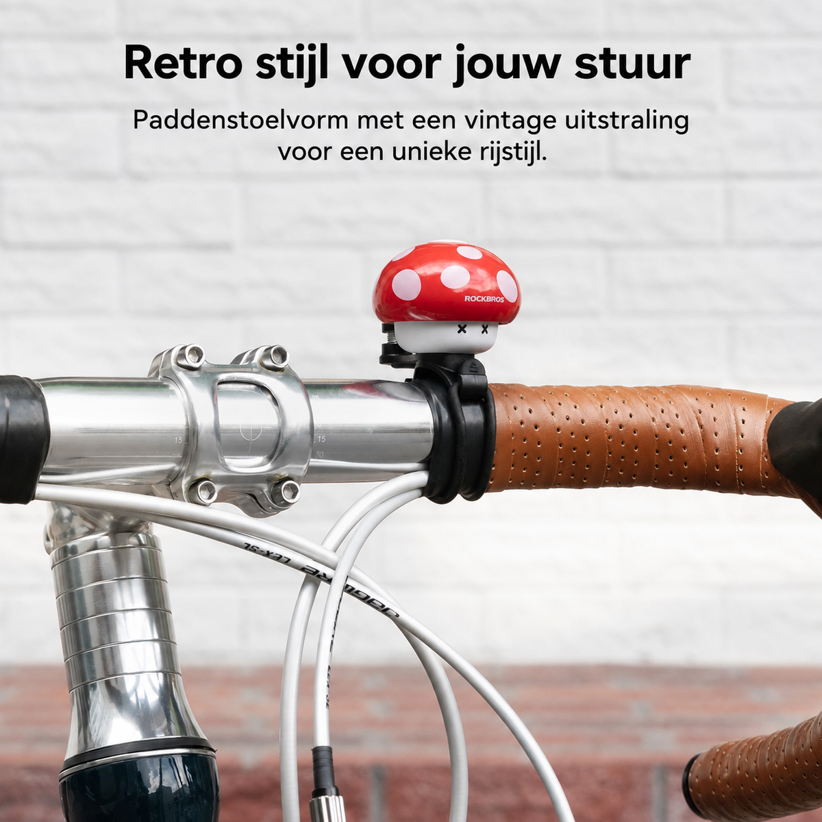 Fietsbel met retro paddenstoelontwerp - afbeelding 6
