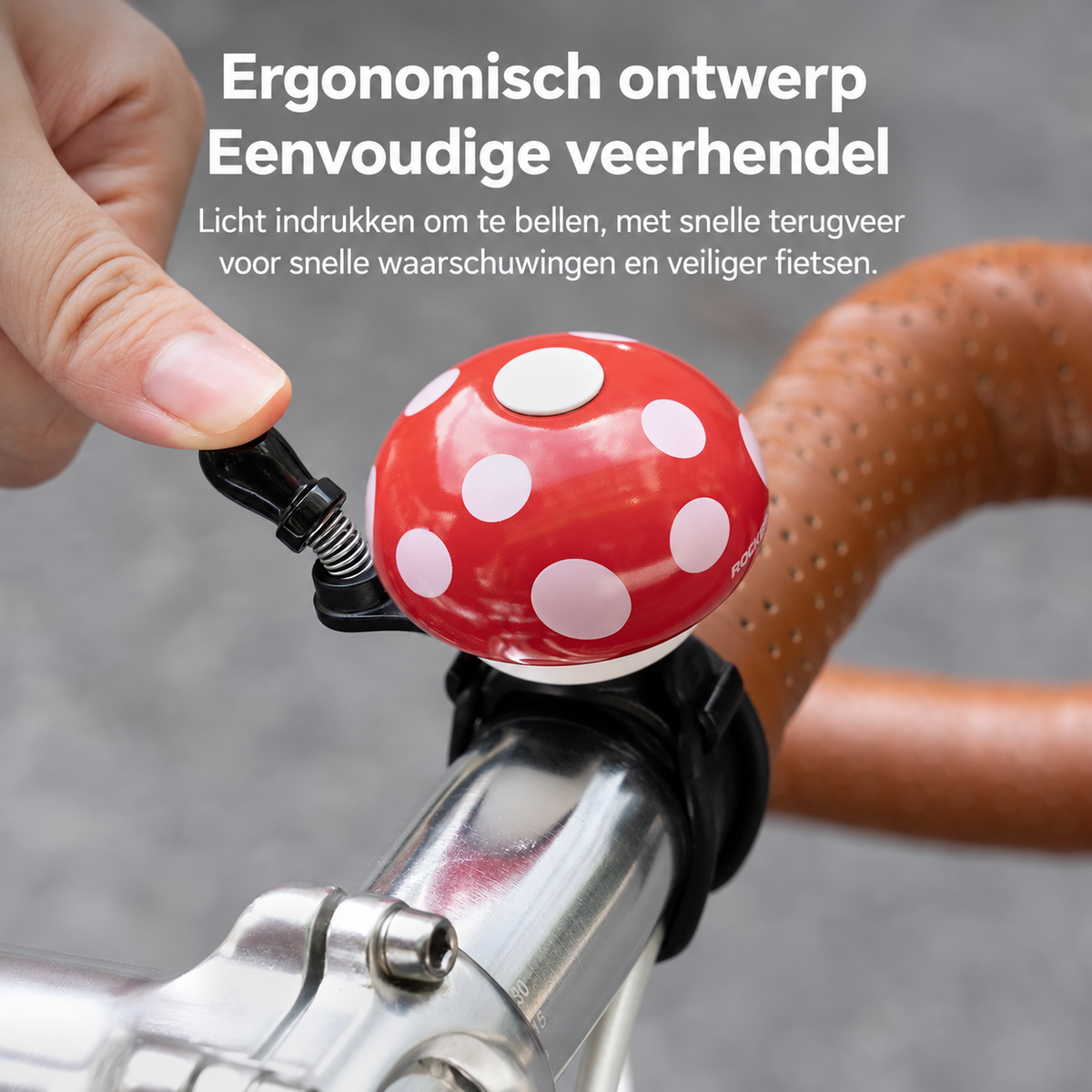 Fietsbel met retro paddenstoelontwerp - afbeelding 7