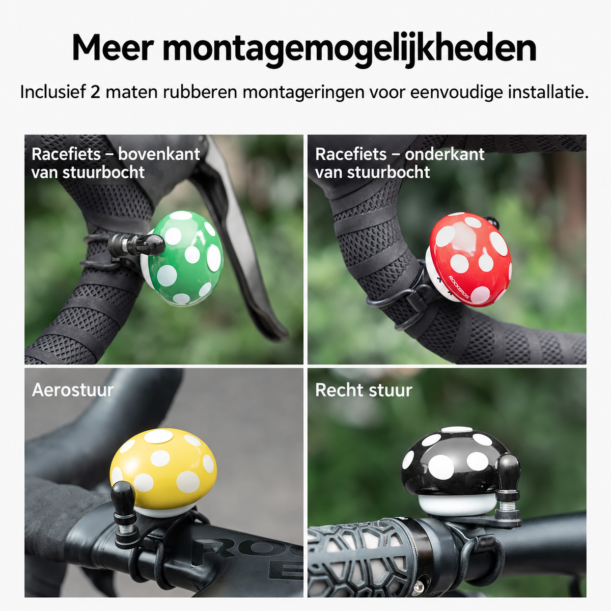 Fietsbel met retro paddenstoelontwerp - afbeelding 9