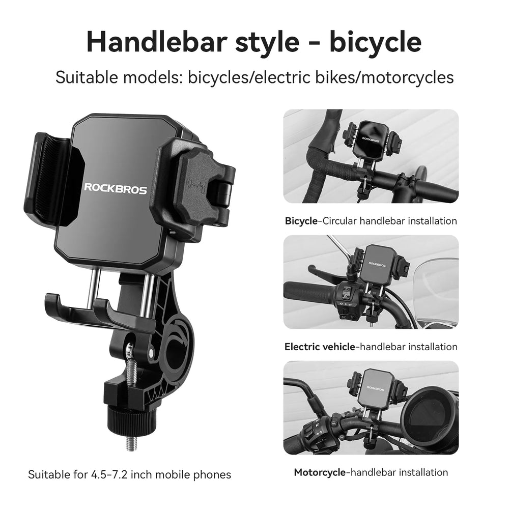 360° schokabsorberende telefoonhouder voor fiets en motor