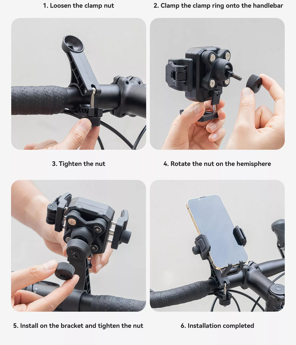 360° schokabsorberende telefoonhouder voor fiets en motor