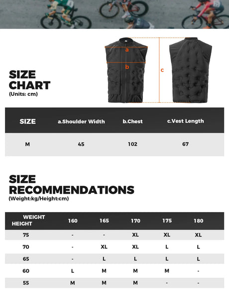 Licht thermisch fietsgilet met 3D-luchtlaag MJ013