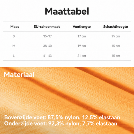 Maattabel en materiaal van ROCKBROS compressiesokken