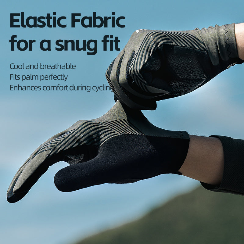 Lange MTB-fietshandschoenen met SBR-padding en touchscreen
