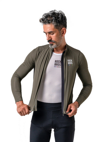 ROCKBROS Road-to-Sky Men's Cycling Long-Sleeved Jersey #Color_Army Green