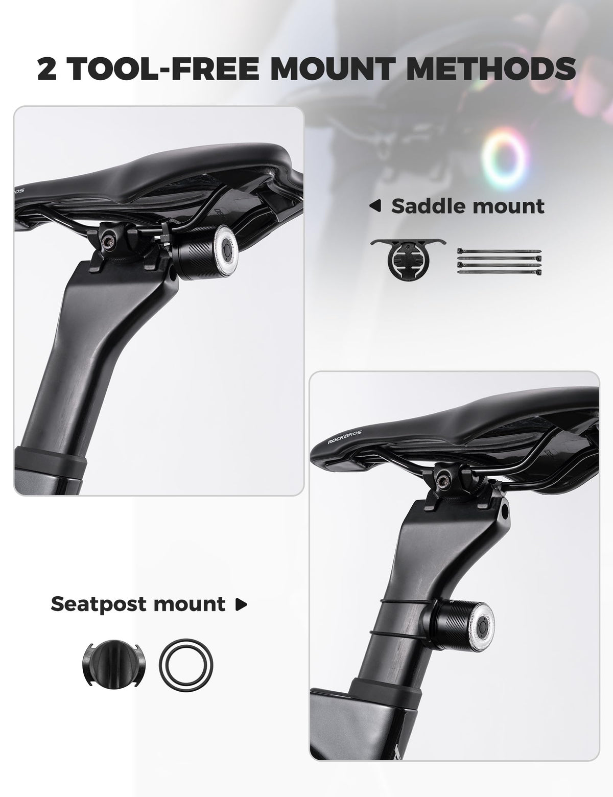 Slim fietsachterlicht met remsensor