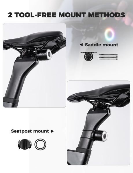 Slim fietsachterlicht met remsensor