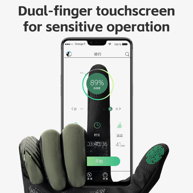 Lange MTB-fietshandschoenen met SBR-padding en touchscreen