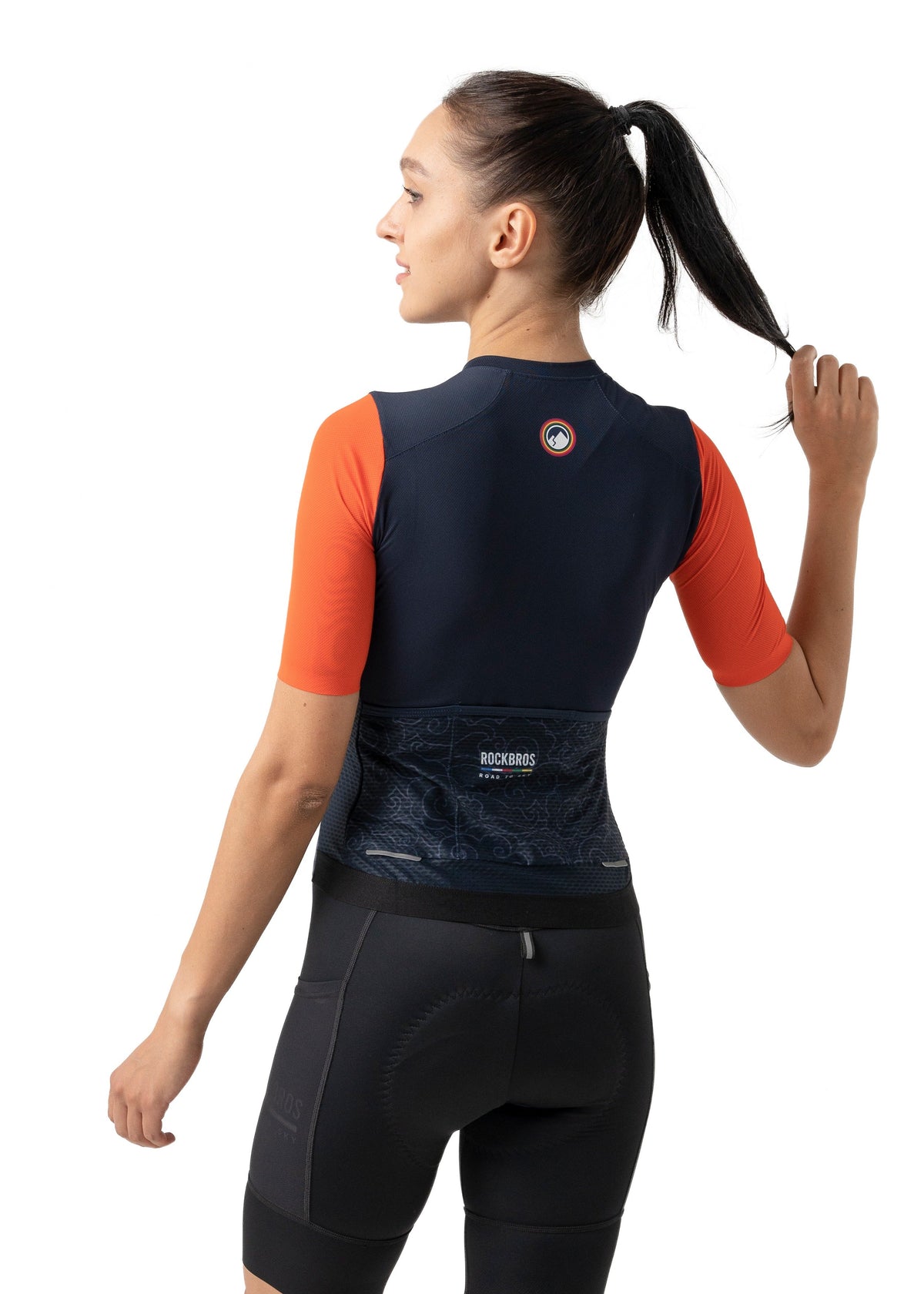 ROCKBROS dames korte mouw fietsshirt road-to-sky#Marineblauw