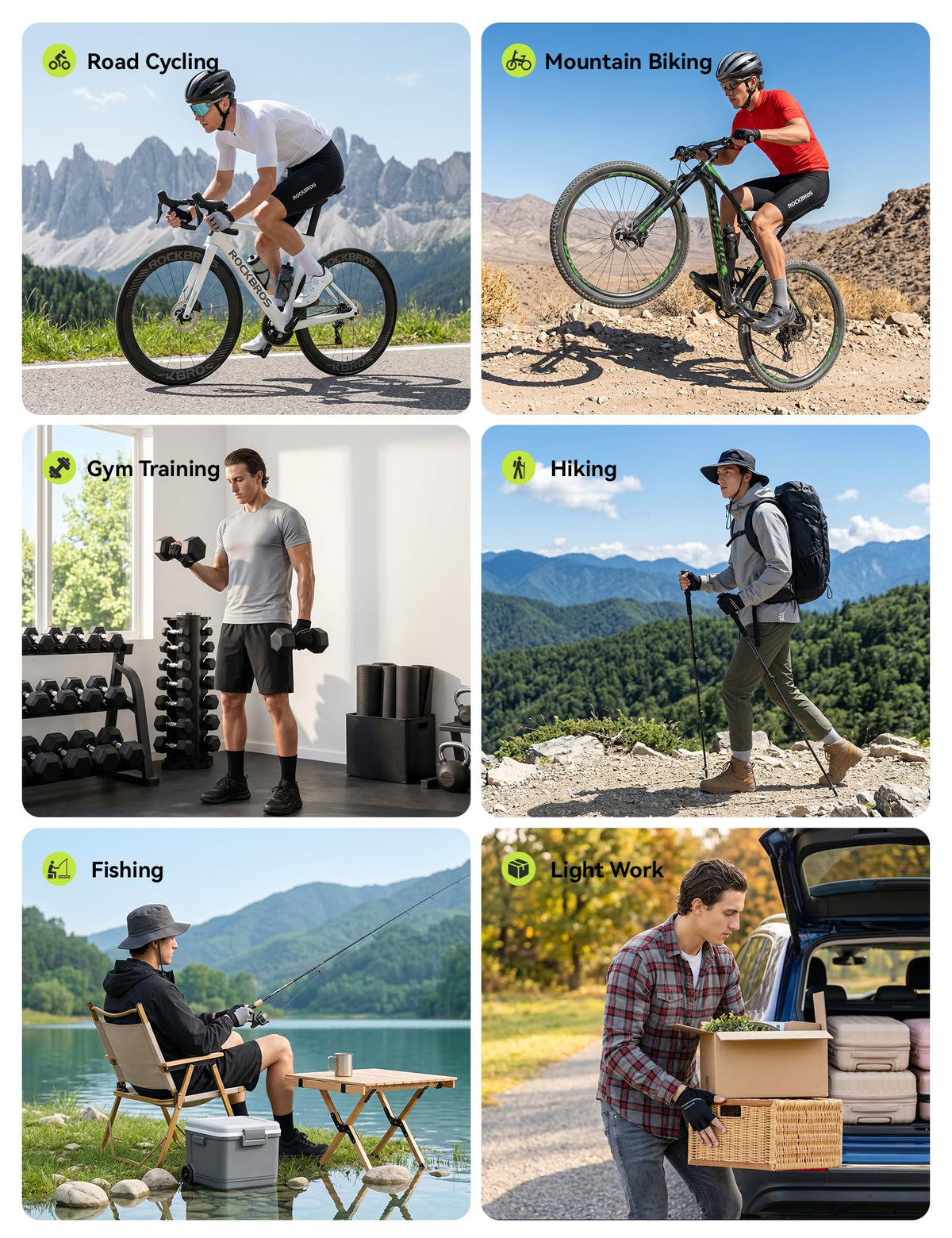 Korte fietshandschoenen met SBR-padding