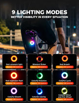Slim fietsachterlicht met remsensor