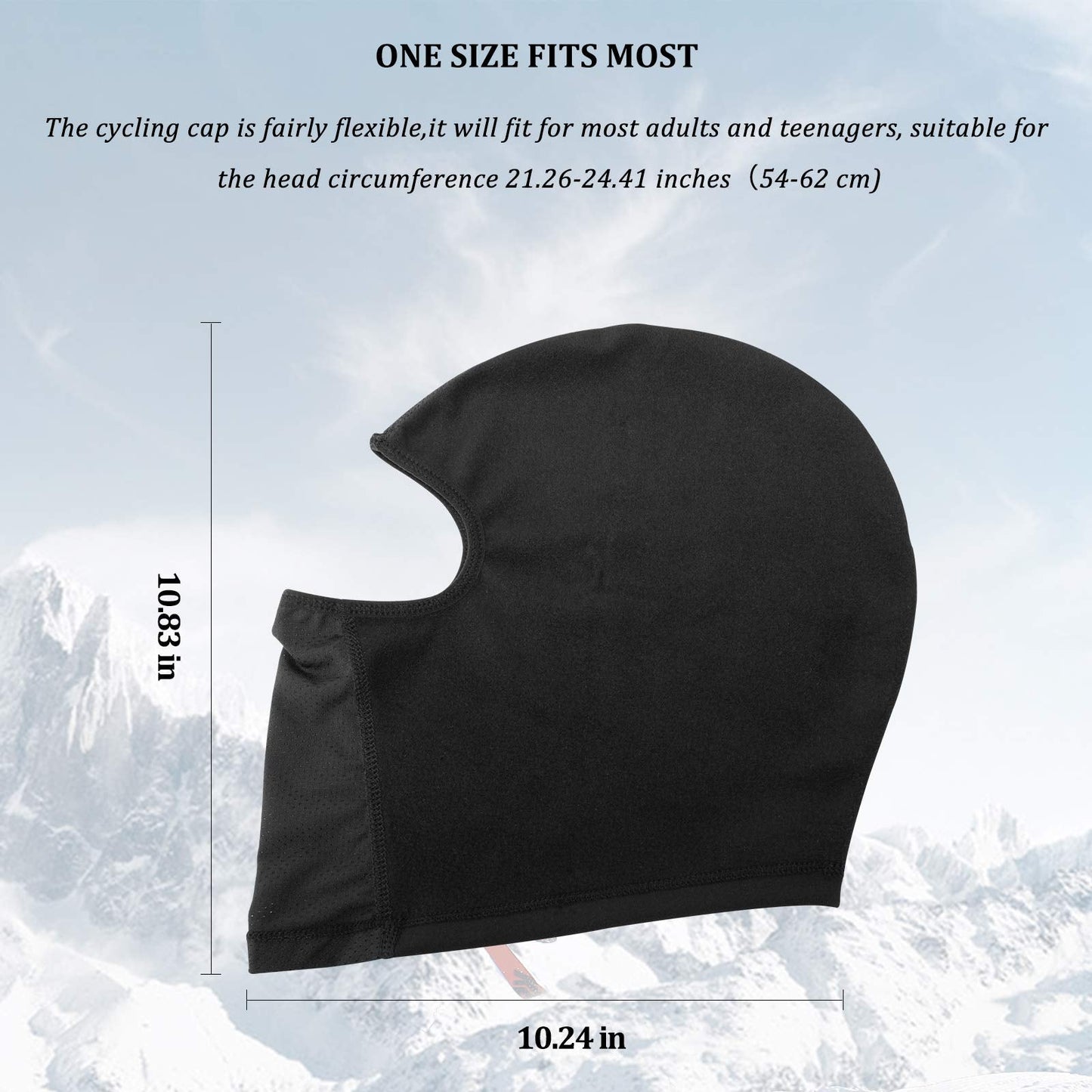 ROCKBROS Windproof Balaclava Winter Face Cover  Thermal Fleece Neck Warmer #Style_Grey-With holes for glasses