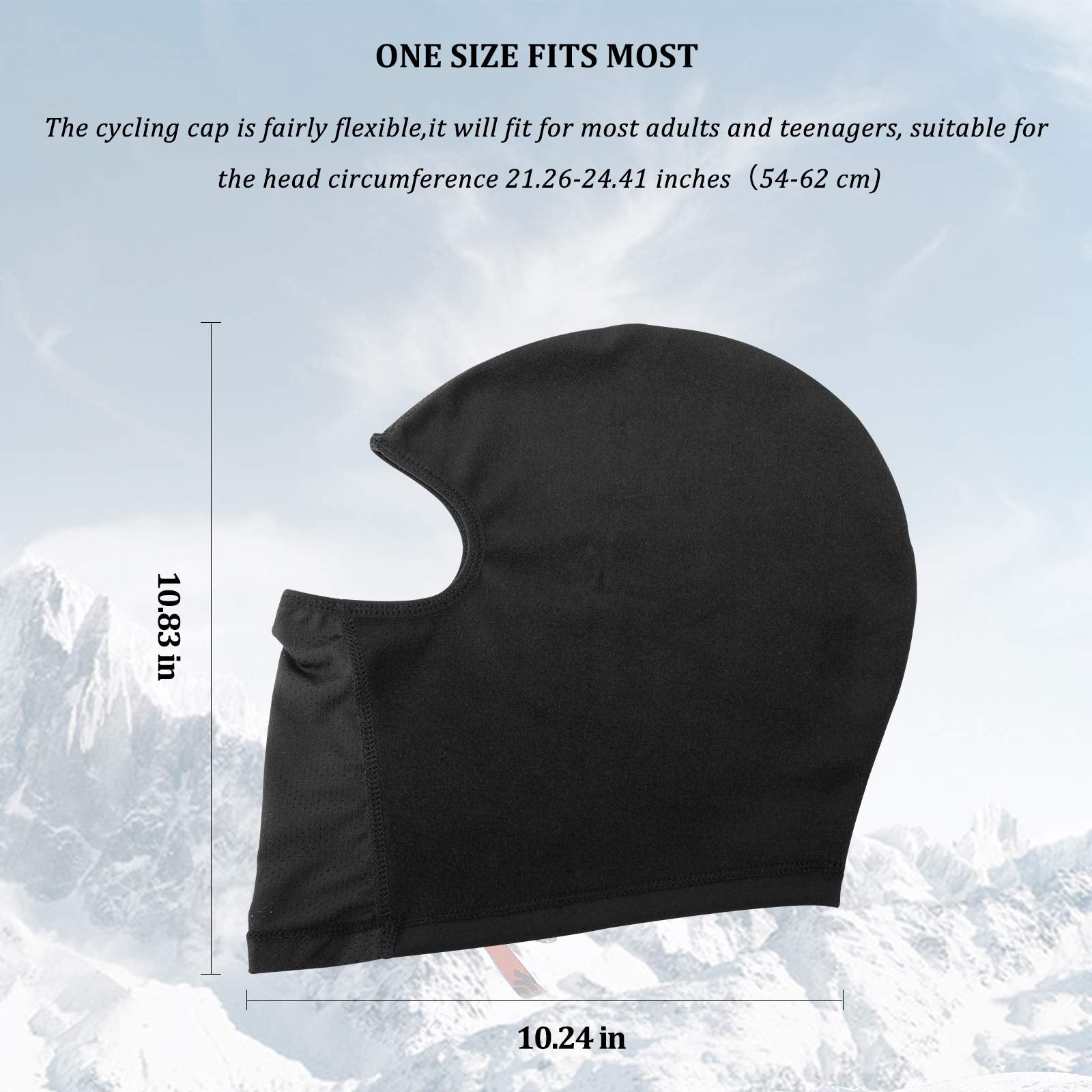 ROCKBROS Windproof Balaclava Winter Face Cover  Thermal Fleece Neck Warmer #Style_Grey-With holes for glasses
