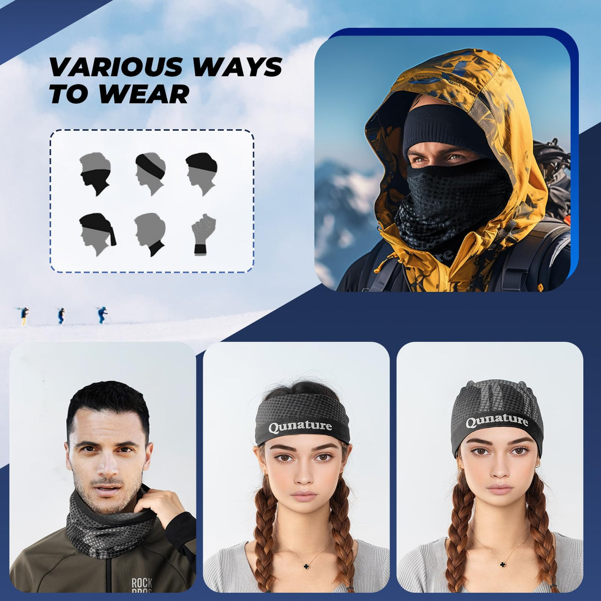 Winter nekwarmer van fleece met ademende zones