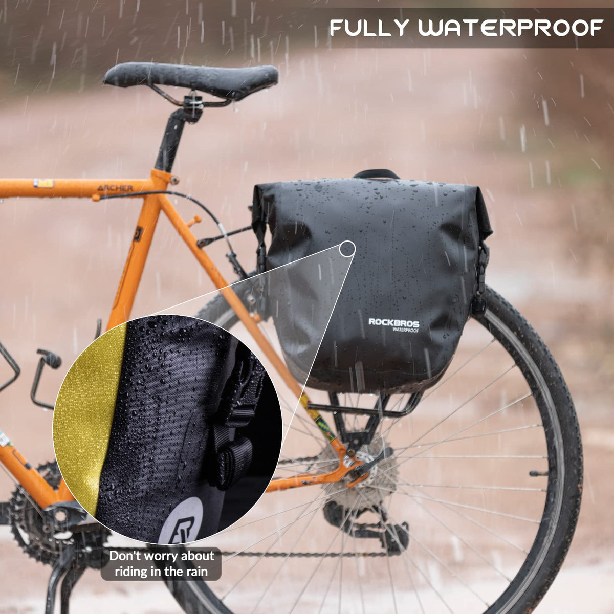ROCKBROS 100% waterproof fietsdragertas 10-12l voor alle weersomstandigheden