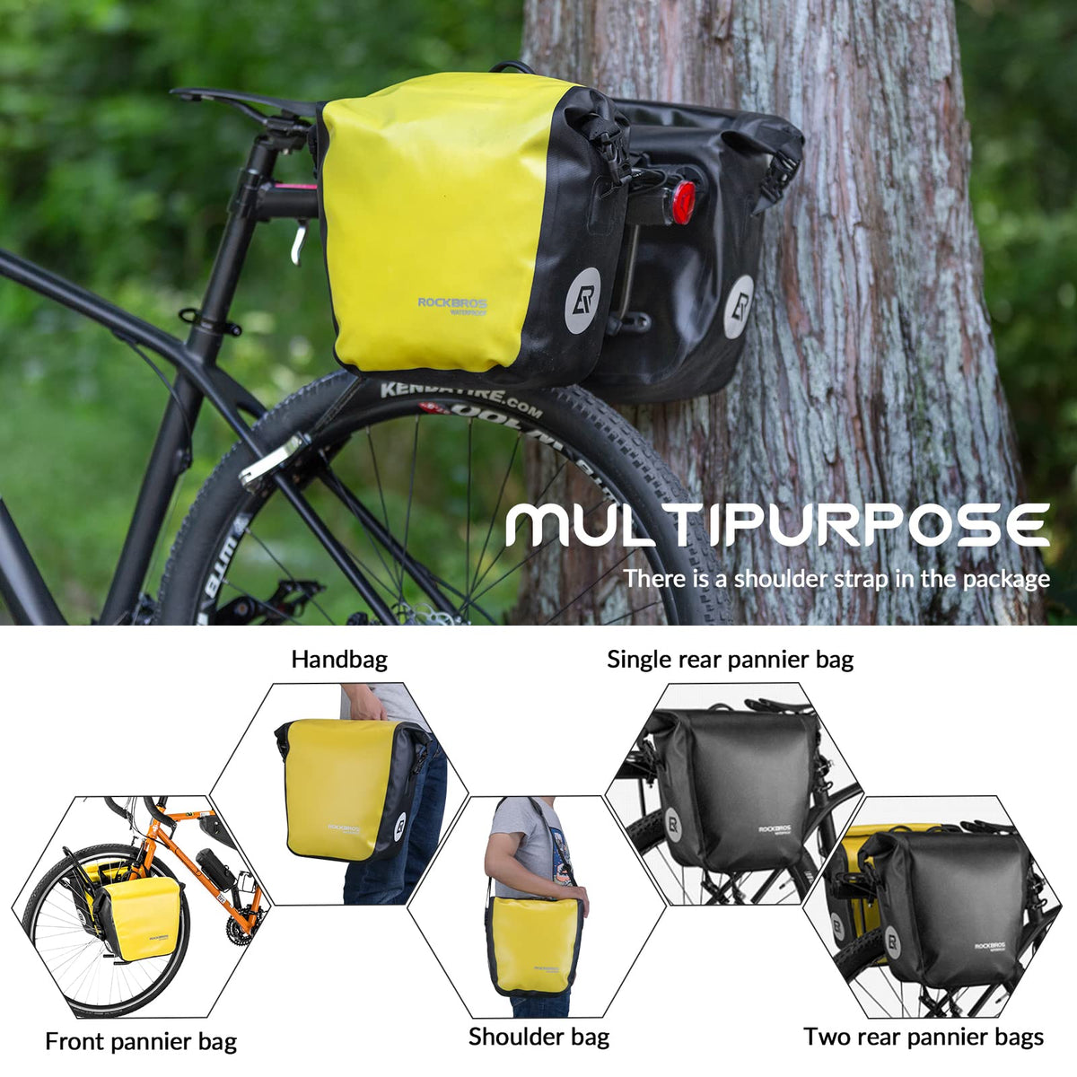 ROCKBROS 100% waterproof fietsdragertas 10-12l voor alle weersomstandigheden