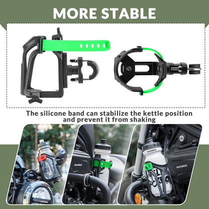 ROCKBROS 360° Rotation Bicycle Water Bottle Cage Lightweight & Strong #Color_Black Green