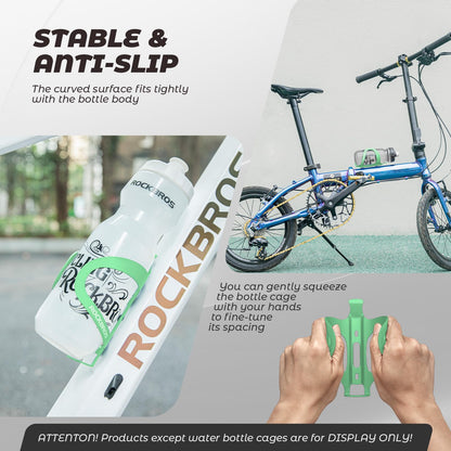 ROCKBROS Aluminum Alloy Lightweight Drinking Bottle Cage for MTB Road Bike #Color_Green