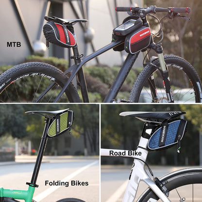 ROCKBROS Bicycle Saddle Bag Under Seat 3D Shell Cycling Seat Pack #Size_Red+tool