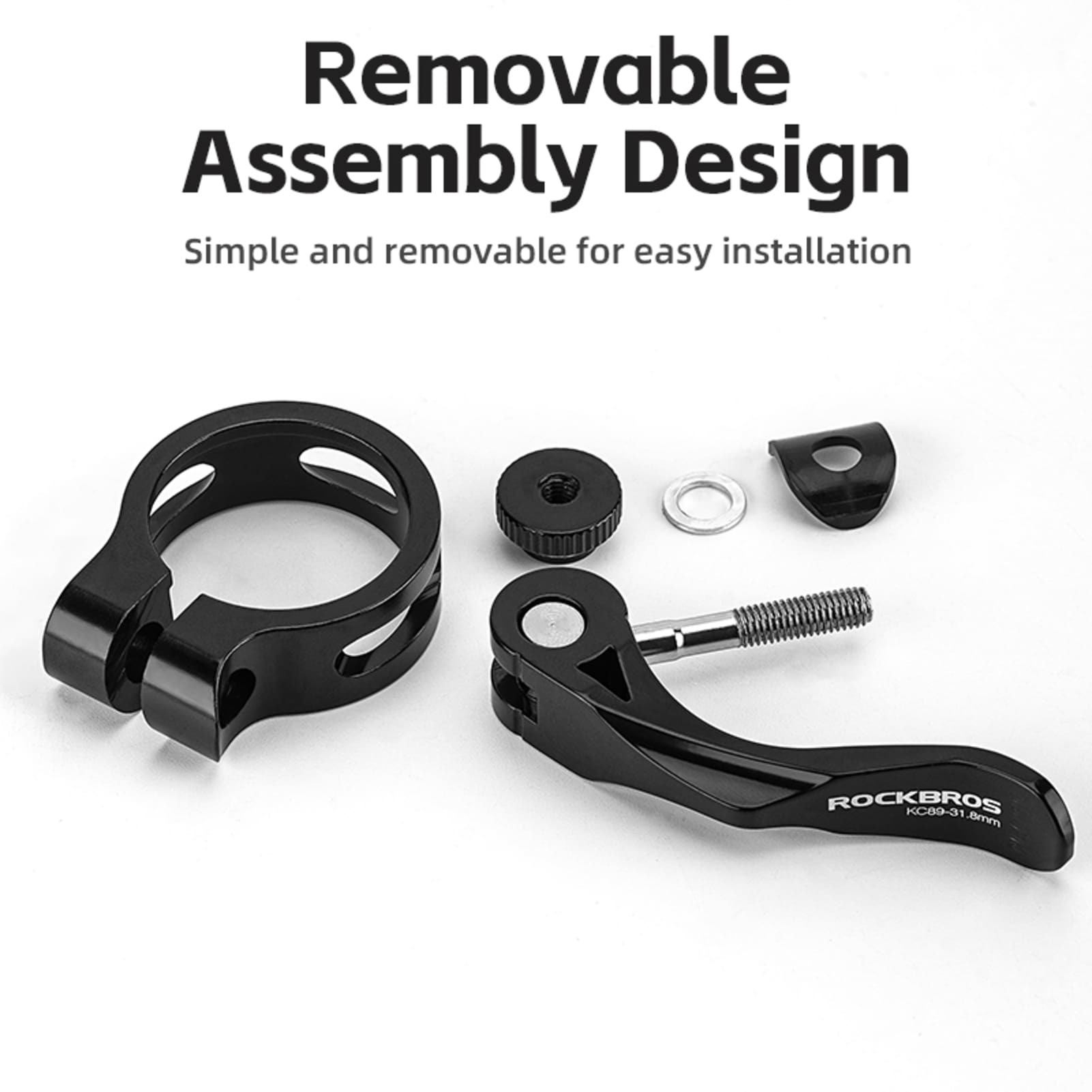 ROCKBROS Quick-Release Bicycle Seat Clamp – Instant Height Adjustment for Any Ride 