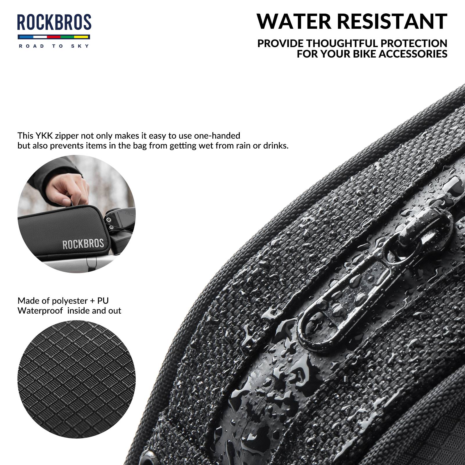 ROCKBROS road-to-sky reflecterende bovenbuistas voor fiets 0,7 l