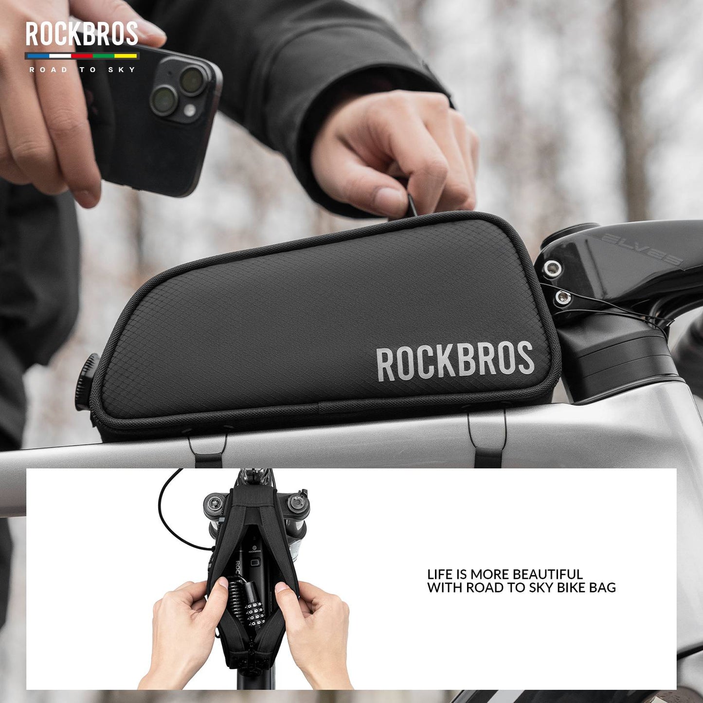 ROCKBROS road-to-sky reflecterende bovenbuistas voor fiets 0,7 l