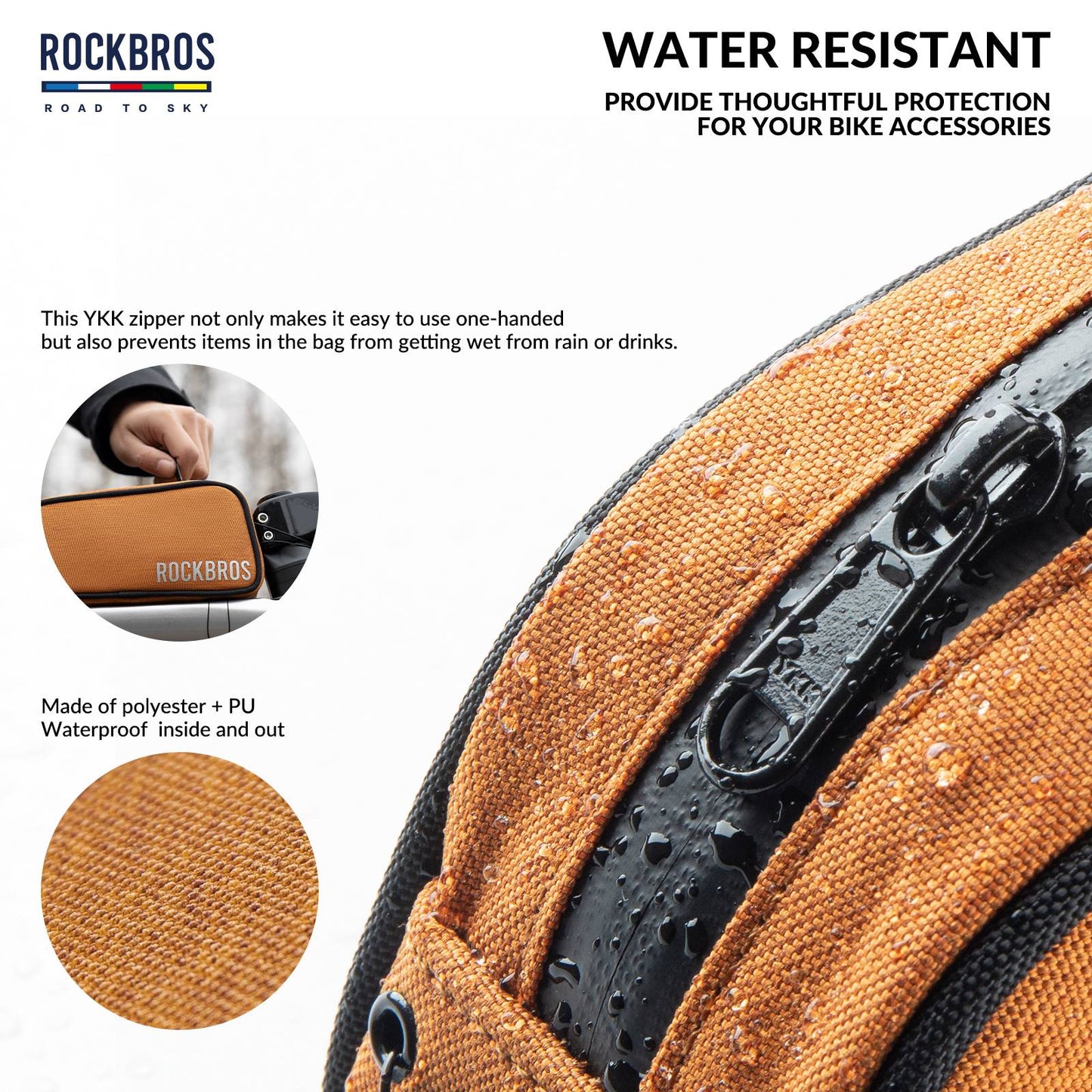 ROCKBROS road-to-sky reflecterende bovenbuistas voor fiets 0,7 l#kleur_wit