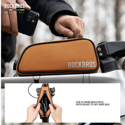 ROCKBROS road-to-sky reflecterende bovenbuistas voor fiets 0,7 l#kleur_linnen-grijs